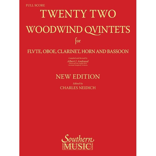22 Woodwind Quintets (Softcover Book)