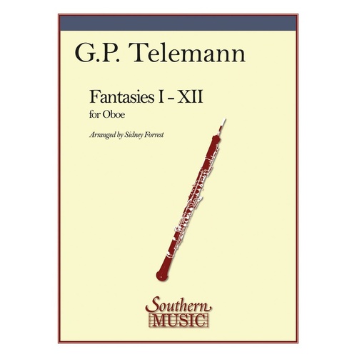 Telemann - Fantasies 1-12 For Oboe (Softcover Book)