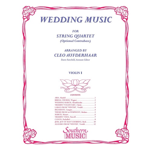 Wedding Music Violin 1 Part (Softcover Book)