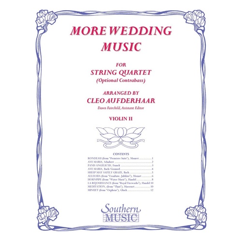More Wedding Music Violin 2 Part (Softcover Book)