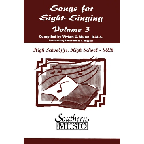Songs For Sight Singing Vol 3 Jhhs SAB (Softcover Book)