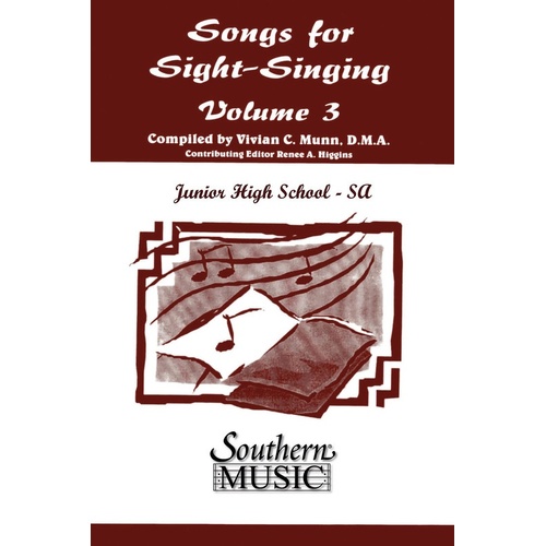 Songs For Sight Singing Vol 3 Junior High SSA (Octavo)