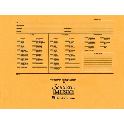 Musidex Concert-Size Filing Envelope 11 x 14.5 Inch