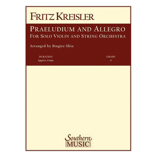 Praeludium and Allegro Violin Solo/So4 Score/Parts