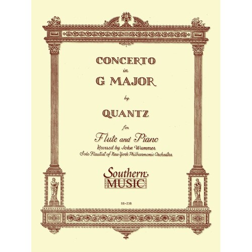 Quantz - Concerto G Qv5/174 Flute/Piano (Pod) (Softcover Book)