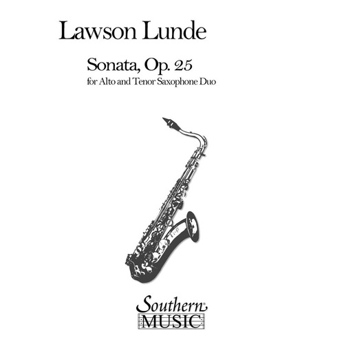 Lunde - Sonata Op 25 Alto and Tenor Sax Duo (Softcover Book)