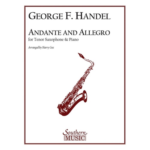 Andante And Allegro Tenor Saxophone Piano (Softcover Book)