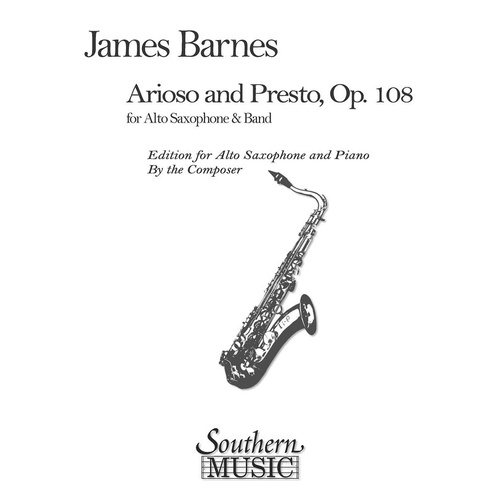 Arioso And Presto Op 108 Alto Sax Piano (Softcover Book)