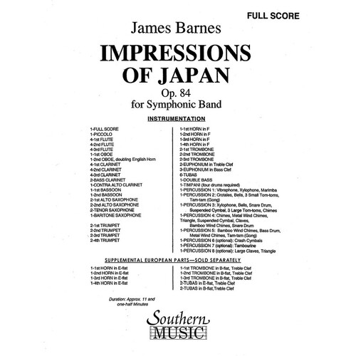 Impressions Of Japan Concert Band 5 Full Score (Pod) (Music Score)