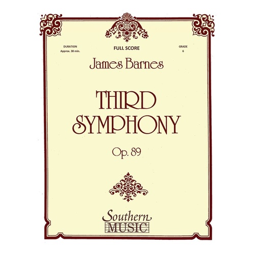Third Symphony Op 89 Concert Band 6 Full Score (Pod) (Music Score)