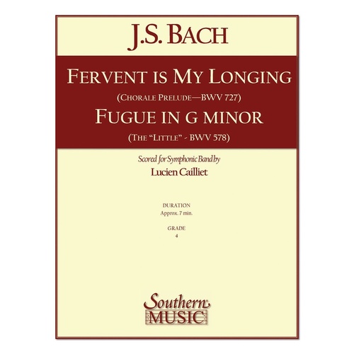 Fervent Is My Longing Fugue In G Min Concert Band 4 Score/Parts