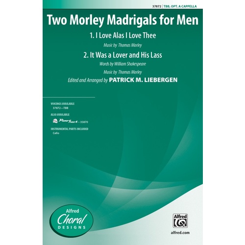 Two Morley Madrigals for Men TBB Choral Sheet Music