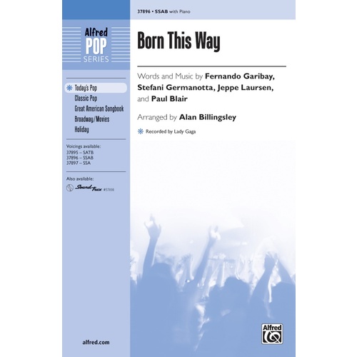 Born This Way SSAB Choral Sheet Music