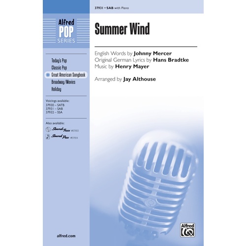 Summer Wind SAB Choral Sheet Music
