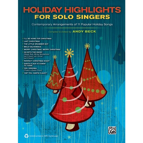 Holiday Highlights For Solo Singers Book
