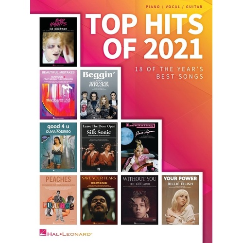 Top Hits of 2021 Piano, Vocal & Guitar Songbook