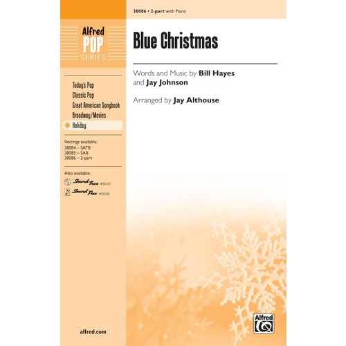 Blue Christmas SA Choral Sheet Music for 2 Part Treble/SA Unison