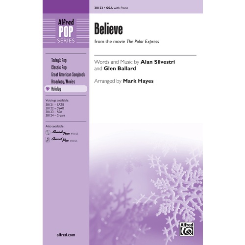 Believe SSA Choral Sheet Music