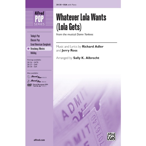 Whatever Lola Wants Lola Gets SSA Choral Sheet Music