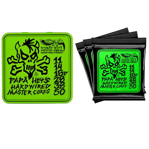 Ernie Ball 3821 Papa Hets Hardwired Master Core James Hetfield Signature Guitar Strings - 3 Pack Tin 11-50