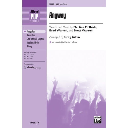 Anyway SSA Concert Band Sheet Music