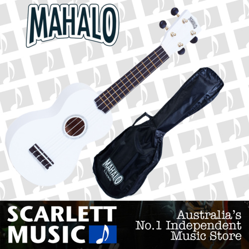 MAHALO White Soprano Uke Ukulele MR1-WH - w/FREE Gigbag.