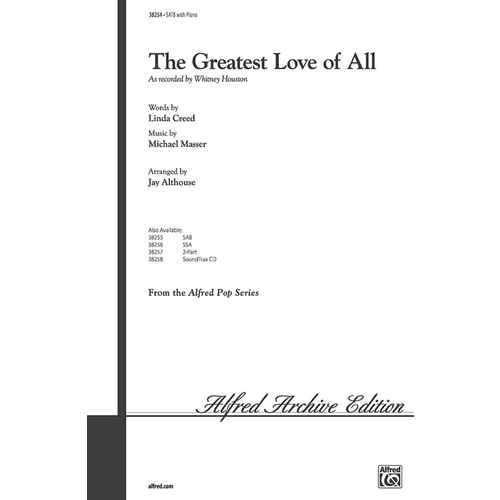 The Greatest Love of All SATB Choral Sheet Music