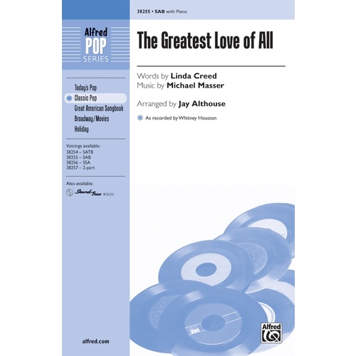 The Greatest Love of All SAB Choral Sheet Music