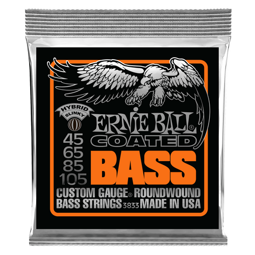 Ernie Ball Hybrid Slinky Coated Electric Bass Strings, 45-105 Gauge