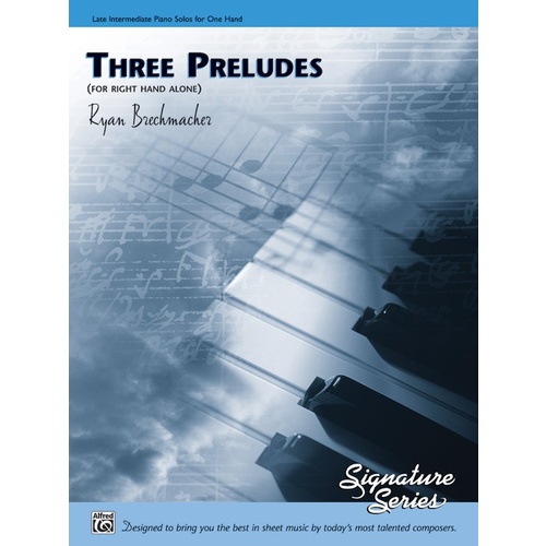 Three Preludes Piano Sheet Music for Right Hand Alone