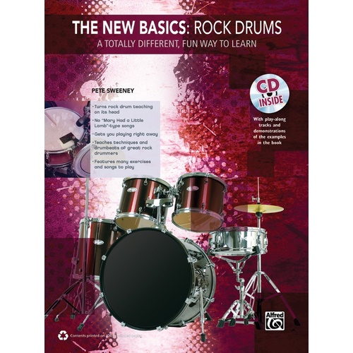 New Basics Rock Drums Book with CD