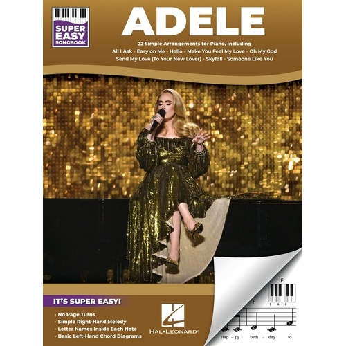 Adele Super Easy Songbook for Keyboard and Piano - 48 Pages, Hal Leonard Edition