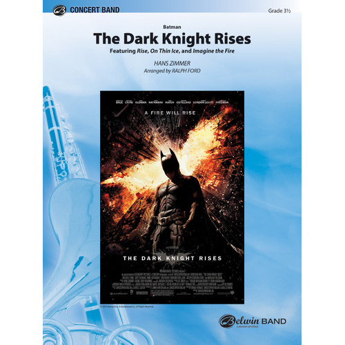 Batman the Dark Knight Rises Concert Band Sheet Music by Hans Zimmer, Grade 3.5