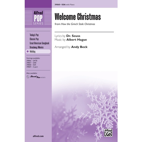 Welcome Christmas SSA Choral Sheet Music for 3 Part Treble