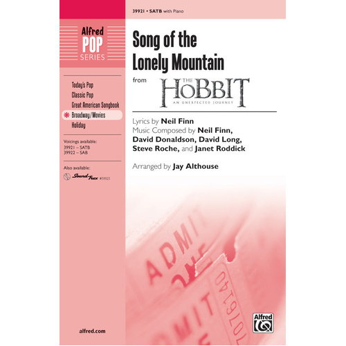 Song of the Lonely Mountain SATB Choral Sheet Music