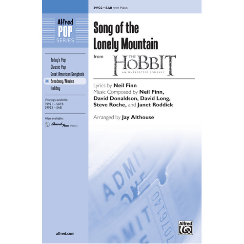 Song of the Lonely Mountain Choral Sheet Music