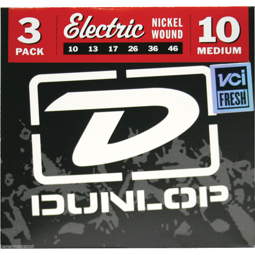 Jim Dunlop-Electric Guitar Strings 3 Pack Medium 10-46 Nickel Wound