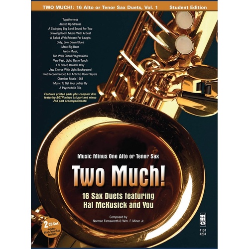 Two Much! 16 Duets For Sax Book/CD (Softcover Book/CD)