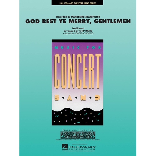 God Rest Ye Merry Gentlemen Concert Band 3-4 (Music Score/Parts)