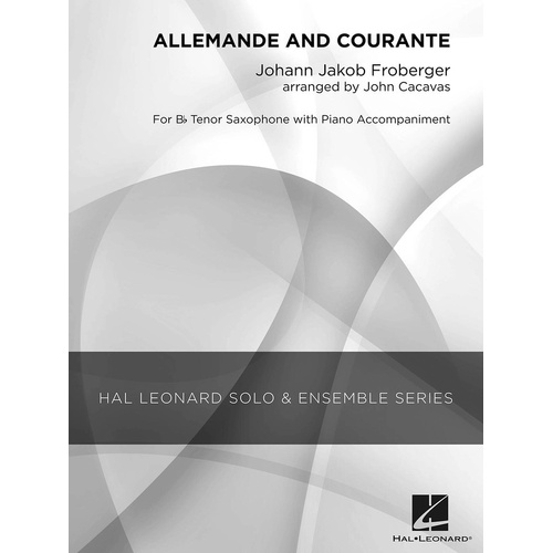 Allemande And Courante Tenor Sax/Piano (Softcover Book)