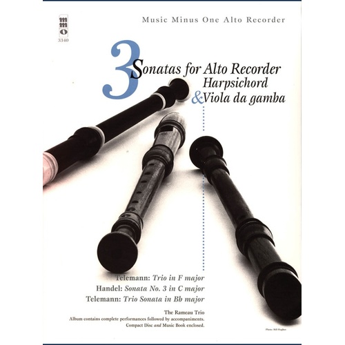 3 Sonatas Alto Recorder Harpsichord and Viola Book/CD (Softcover Book/CD)