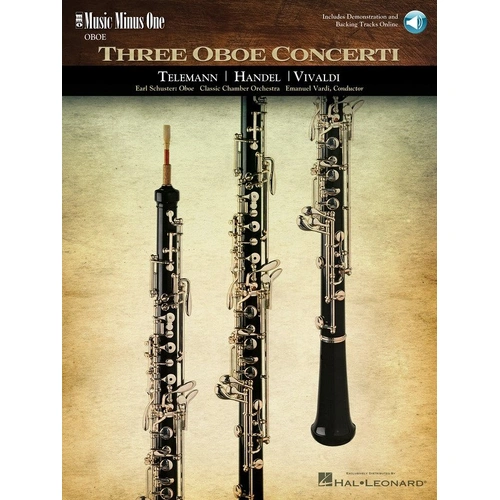 Three Oboe Concerti: Telemann, Handel, Vivaldi with Score and Online Audio Access