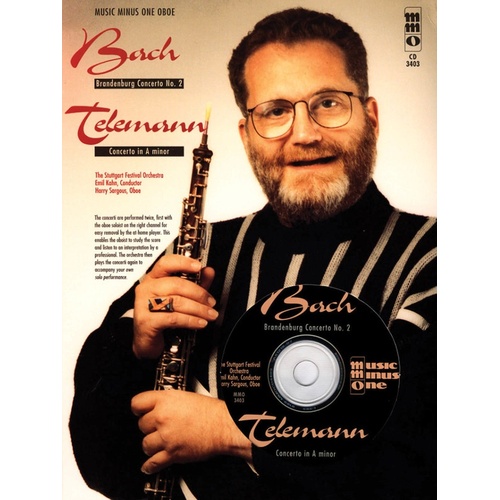 Bach - Brandenburg 2/Telemann - Concerto A Min Oboe Book/CD (Softcover Book/CD)