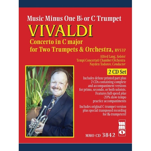 Vivaldi Concerto in C Major for Two Trumpets BK/CD - Music Minus One