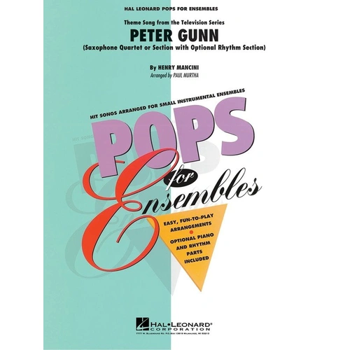Peter Gunn for Saxophone Quartet GR2-3 SC/PTS by Hal Leonard