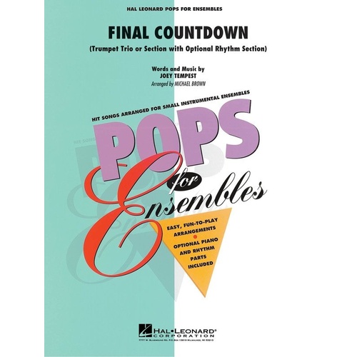 Final Countdown Trumpet Trio SC/PTS - Hal Leonard, Brass, Level 2.5, 1 Page