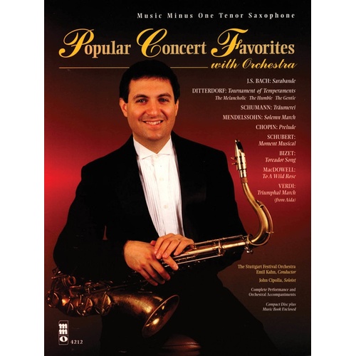 Popular Concert Favs With Orchestra Tenor Sax Book/CD (Softcover Book/CD)