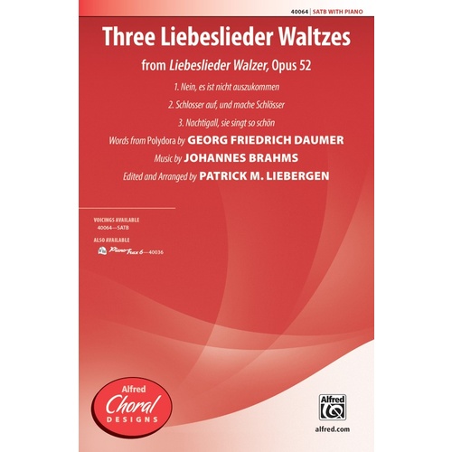 Three Liebeslieder Waltzes SATB Choral Sheet Music