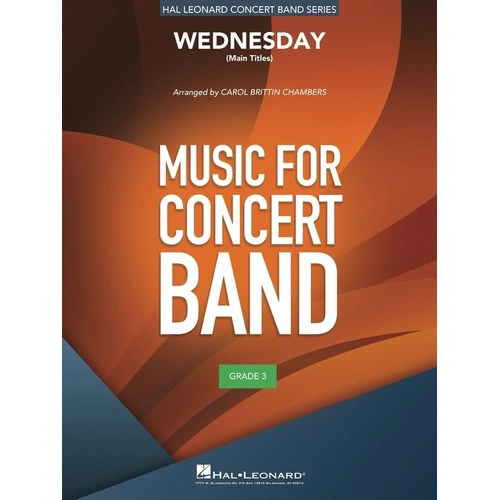 Wednesday (Main Title) for Concert Band CB3 SC/PTS by Hal Leonard