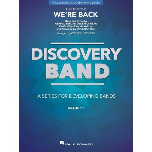 We're Back for Moana 2 Concert Band CB1.5 SC/PTS by Hal Leonard